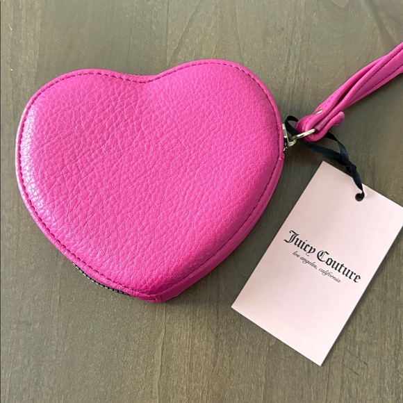 NWT Juicy Couture Vibrant Pink Heart Wristlet FIRM - Picture 4 of 12